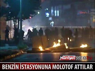 TERÖRİSTLER BENZİN İSTASYONUNA MOLOTOF ATTILAR