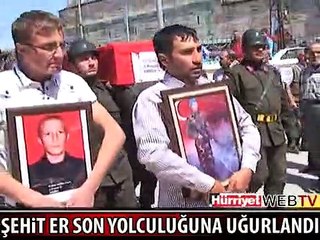 KONYA ŞEHİDİNİ BÖYLE UĞURLADI