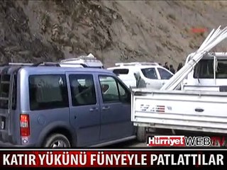 BOMBA YÜKLÜ KATIRIN YÜKÜ BÖYLE PATLATILDI