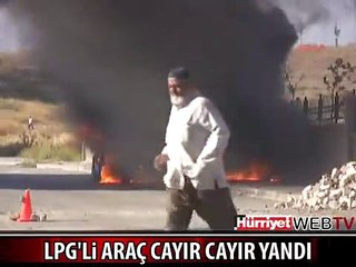 LPG'Lİ ARAÇ CAYIR CAYIR YANDI