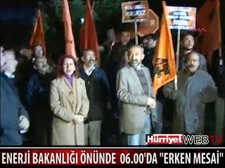 BAKANLIK ÖNÜNDE ERKEN MESAİ PROTESTOSU