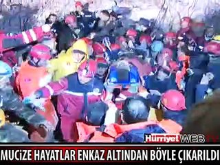 İŞTE ENKAZ ALTINDAN ÇIKAN MUCİZE HAYATLAR