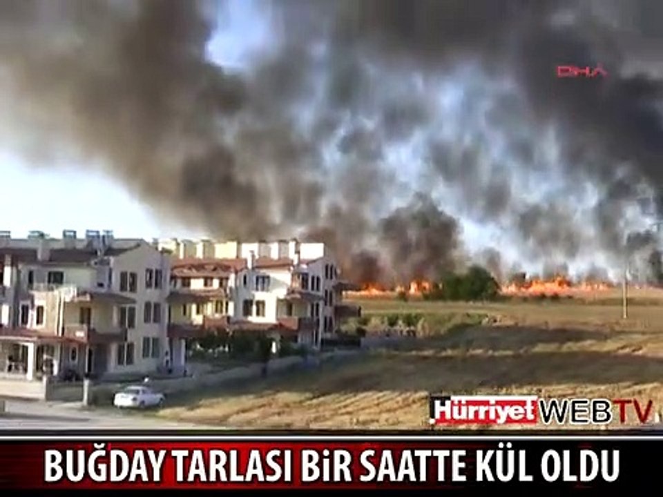 BUĞDAY TARLASI 1 SAATTE KÜL OLDU