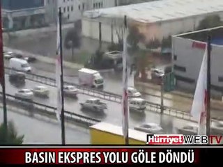 BASIN EKSPRES YOLU GÖLE DÖNDÜ