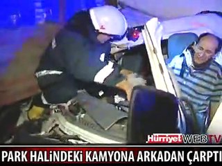 SIKIŞAN SÜRÜCÜ İŞTE BÖYLE KURTARILDI