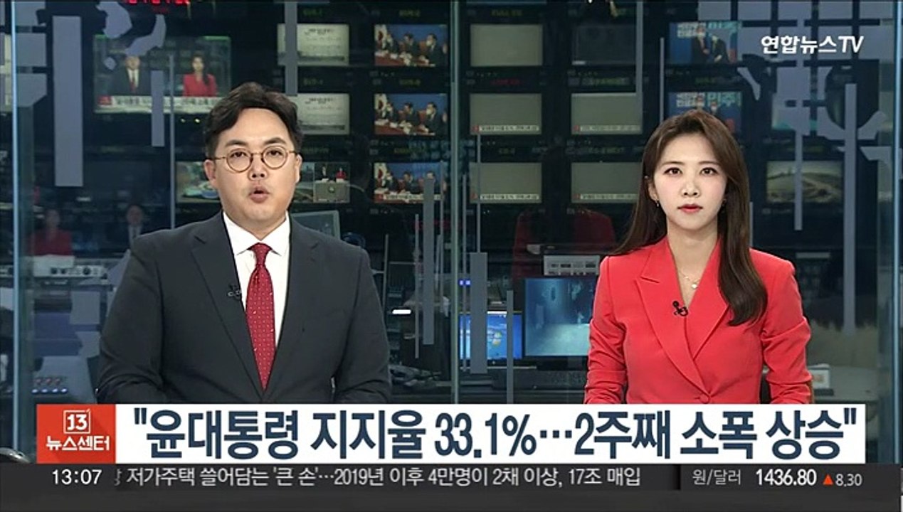 리얼미터 "윤대통령 지지율, 1.1%p 올라 33.1%…2주째 소폭 상승"