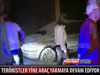 TERÖRİSTLER 12 ARACI YAKMAK İSTEDİ