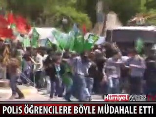 POLİSTEN ÖĞRENCİYE GAZ BOMBASI