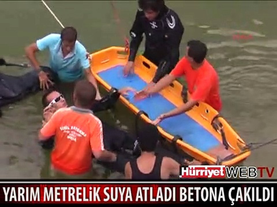PROFESYONEL DALGIÇ BETONA ÇAKILDI