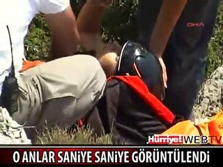 RUS TURİST BÖYLE YERE ÇAKILDI