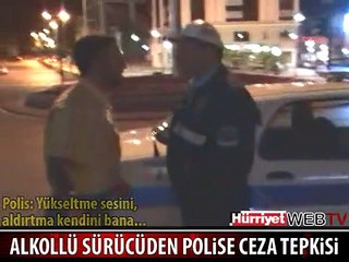 ALKOLLÜ SÜRÜCÜDEN POLİSE TEPKİ