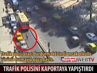 ÇILGIN SÜRÜCÜ POLİSİ 4 KM SÜRÜKLEDİ