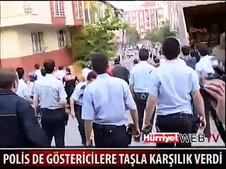 POLİS TAŞLA KARŞILIK VERDİ