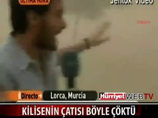 KİLİSENİN ÇATISI BÖYLE YIKILDI