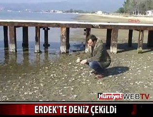 ERDEK'TE KORKUTAN DENİZ ÇEKİLMESİ
