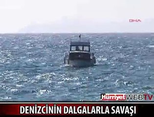 BODRUM'DA 2 SAAT DALGALARLA BOĞUŞTU