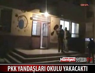 NUSAYBİN'DE PKK'LILAR OKUL YAKTI