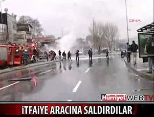 PKK YANLILARI İTFAİYE ARACINI YAKTI