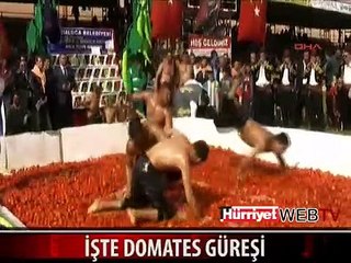 DOMATES GÜREŞİ BÜYÜK İLGİ GÖRDÜ