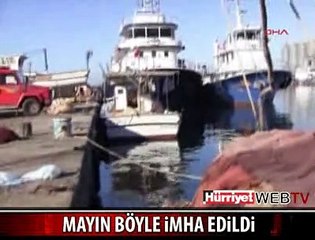 BALIKÇI AĞINA TAKILAN MAYIN PATLATILDI