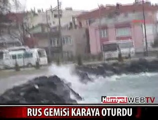 KURU YÜK GEMİSİ KARAYA OTURDU