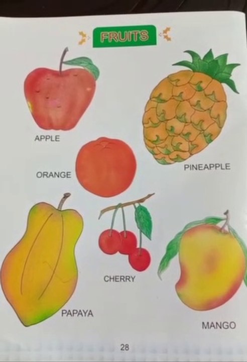 Fruits name, funny video with baby