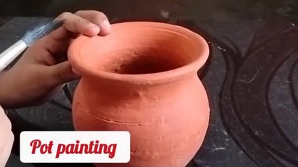 pot painting, home made pot, diwali rangoli painting, 2022 dewali