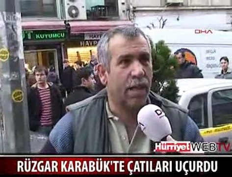 ŞİDDETLİ RÜZGAR ÇATILARI UÇURDU