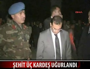 ŞEHİT 3 KARDEŞ BÖYLE UĞURLANDI