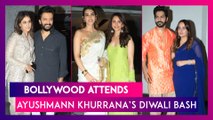 Kartik Aaryan, Varun Dhawan, Ananya Panday, Kriti Sanon, Karan Johar, & Others Attend Ayushmann Khurrana’s Diwali Bash
