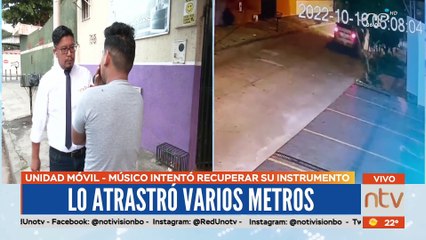 Taxista robó equipo de música de un Dj y se dio a la fuga. Cámaras de seguridad registraron el momento exacto del hecho delictivo.