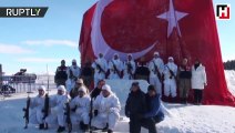 Ice sculptures honoring Sarıkamış Battle's fallen soldiers unveiled