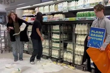 Edinburgh Headlines October 17: Animal Rebellion campaigners empty milk all over shop floor