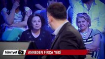 Yarışmada annesinden fırça yedi