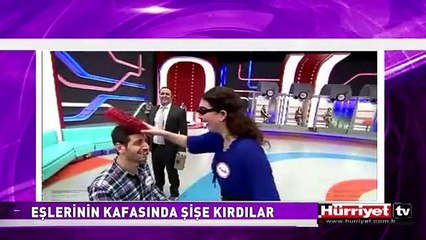 EŞLERİNİN KAFASINDA BÖYLE ŞİŞE KIRDILAR