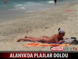 ALANYA PLAJLARI DOLDU TAŞTI