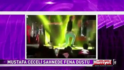 MUSTAFA CECELİ SAHNEDE FENA DÜŞTÜ