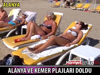 ALANYA VE KEMER'DE PLAJLAR TURİSTLERLE DOLDU