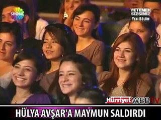 HÜLYA AVŞAR'A MAYMUN SALDIRDI