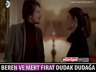 BEREN İLE MERT FIRAT DUDAK DUDAĞA
