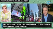 Ana Rosa Quintana, en shock al verse en las pantallas de Times Square: 