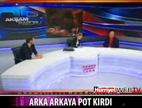 CANLI YAYINDA ART ARDA POT KIRDI