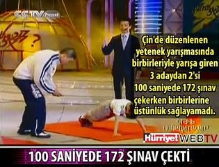 HER BİRİ 100 SANİYEDE 172 ŞINAV ÇEKTİ