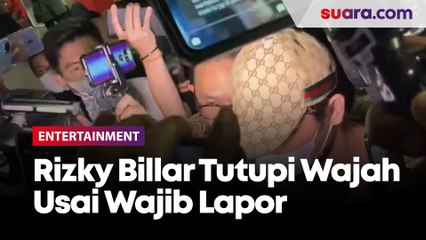 Rizky Billar Tutupi Wajah dan Bikin Simbol Maaf Usai Wajib Lapor