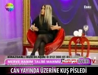 CANLI YAYINDA ÜSTÜNE KUŞ PİSLEDİ