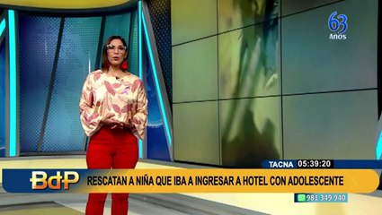 Tacna: rescatan a niña cuando iba a ingresar a hotel con adolescente