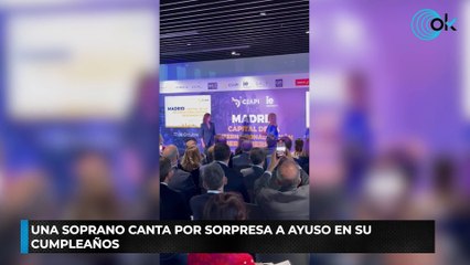 Una soprano canta por sorpresa a Ayuso en su cumpleaños