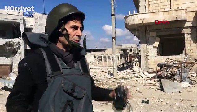 İdlib'de Sermin kasabası bombalandı, DHA ekibi o anları görüntüledi