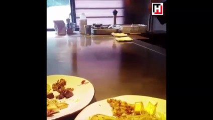 Yumurta ve spatulayla muhteşem şov!