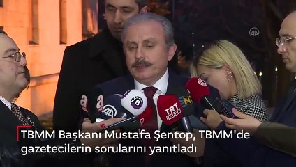 TBMM Başkanı Mustafa Şentop, TBMM'de gazetecilerin sorularını yanıtladı